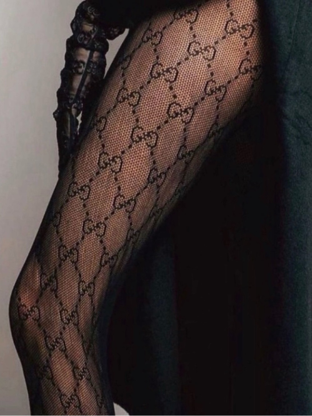Gucci Black Sheer GG Logo Tights S - Picture 2 of 2